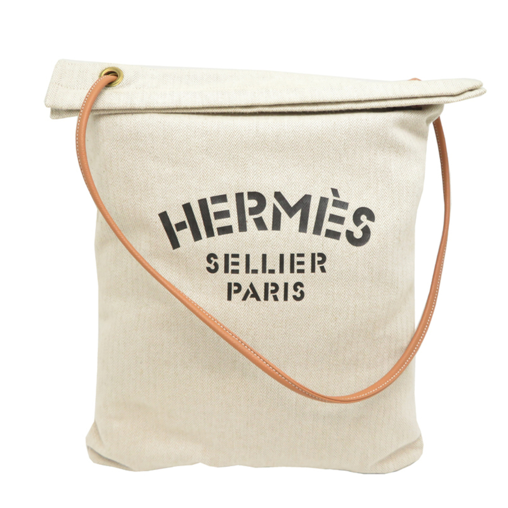 Hermes Aline GM Women's Shoulder Bag, Cotton, Beige